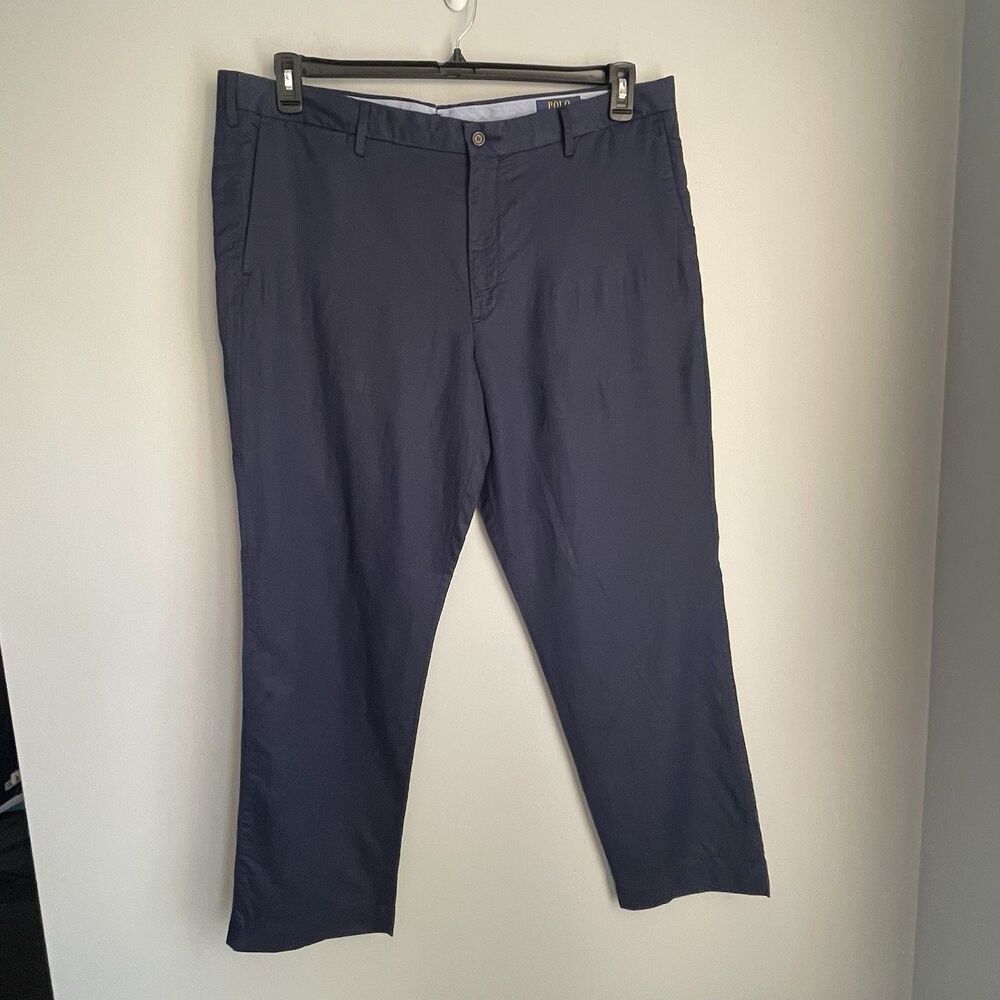 Polo Ralph Lauren Linen Blend Pants Mens 40x30 Navy Lightweight Dress Career